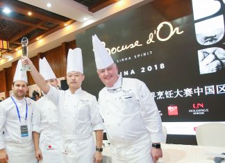 Chef Alex Fu and his team from Taian Table Shanghai, winner of Bocuse d'Or China Selection 2018