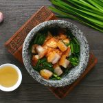 Braised Roasted Pork Belly with Tofu, Leek and Preserved Shrimp Paste